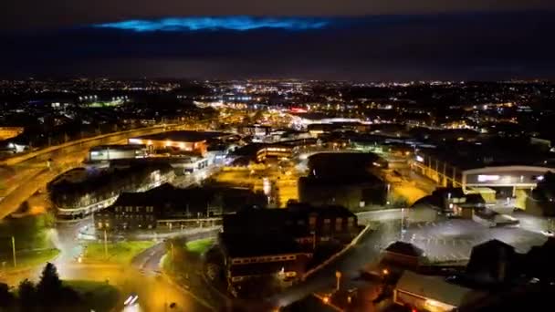 Aerial Night Time Time Lapse Timelapse Fenton Stoke Trent Staffordshire — Videoclip de stoc
