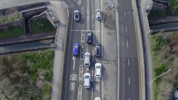 Aerial Footage A50 A500 Motorway Dual Carriage Way Heart City — Vídeo de stock