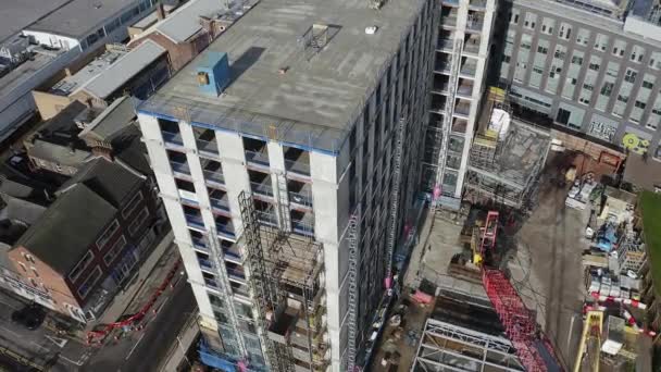 Work Continues New Hilton Hotel Complex One Smithfield Stoke Trent — Stockvideo