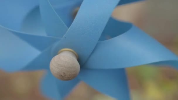 Blue Garden Windmill Blows Breeze — Stock video