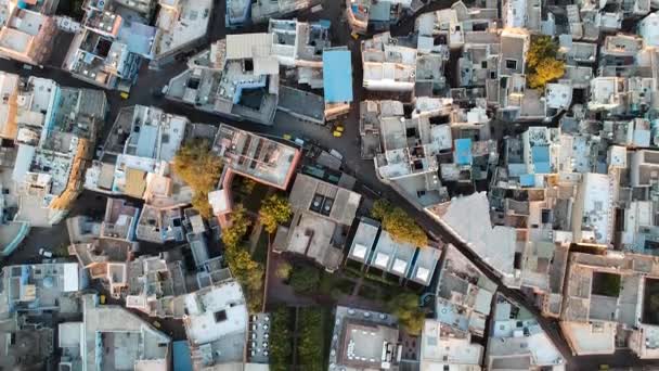 Sunrise Fly Densely Populated Blue City Jodhpur Rajasthan Índia — Vídeo de Stock