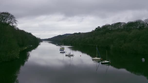 Beautiful Aerial View Footage Rudyard Lake Derbyshire Peak District Nation — Stock Video