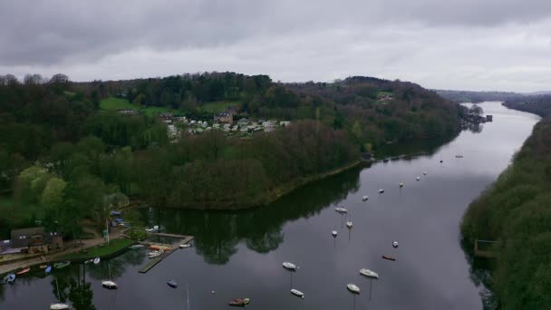 Beautiful Aerial View Footage Rudyard Lake Derbyshire Peak District Nation — Video Stock