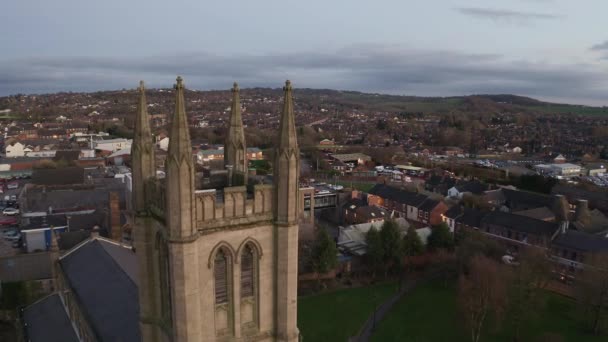 Aerial View Jame Church Midlands Christian Roman Catholic Religious Orthodox — Stockvideo