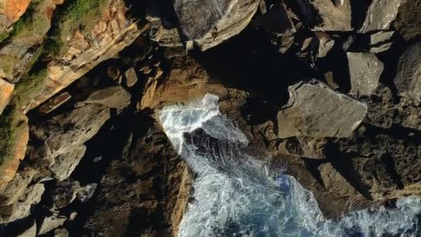 Sydney Build Sandstone Sandstone Cliffs Pacific Coast Dramatic Some Drone — Stockvideo