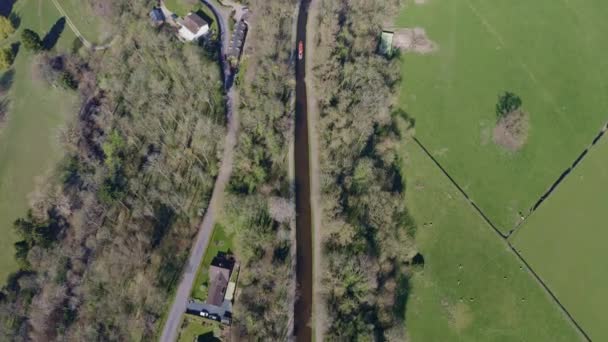 Narrow Boat Heading Stream Cross Pontcysyllte Aqueduct Famously Designed Thomas — Vídeo de Stock
