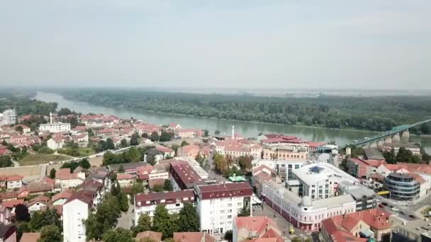 Vista Aérea Del Distrito Brcko Bosnia Herzegovina — Vídeos de Stock