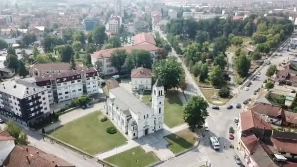 Aerial View Brcko District Bosnia Herzegovina — Videoclip de stoc