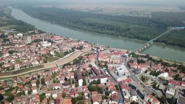 Aerial View Brcko District Bosnia Herzegovina — Vídeos de Stock