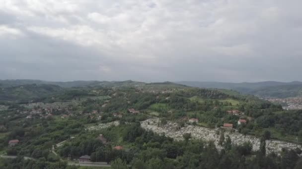 Luchtfoto Van Tuzla Bosnië Herzegovina — Stockvideo