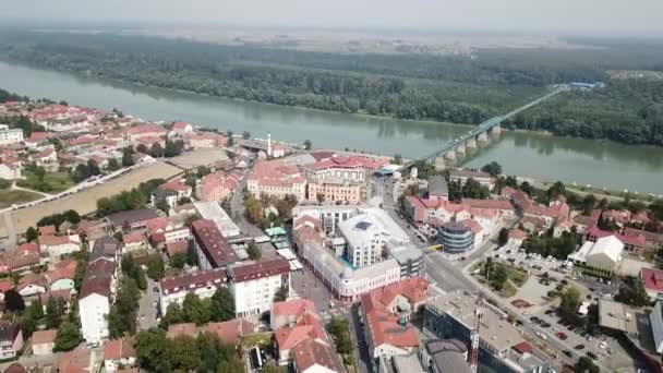 Aerial View Brcko District Bosnia Herzegovina — Stockvideo