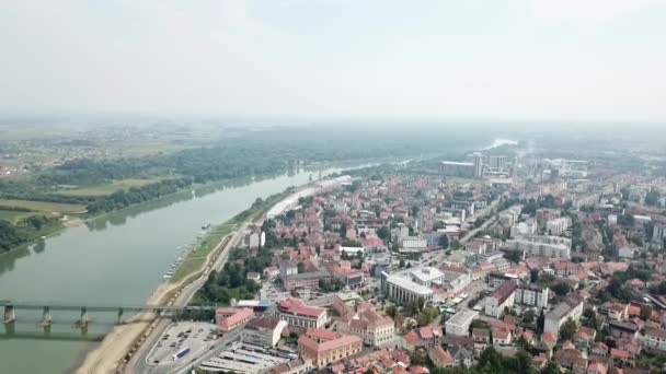 Aerial View Brcko District Bosnia Herzegovina — Stockvideo