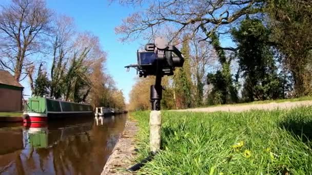 Time Lapse Camera Capturing Footage Photo Famous Llangollen Canal Route — ストック動画