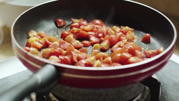 Cooking Marinara Sauce Tomatoes Pasta — Stok video