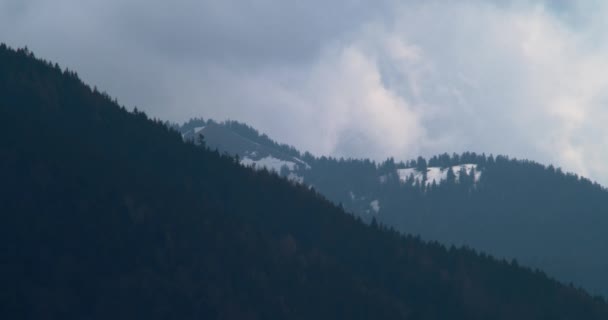 Mountains Tegernsee Little Bit Snow Left Top Springtime — Stock video