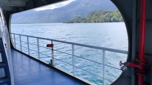 Scenery Side Ferry South Chile — Stockvideo