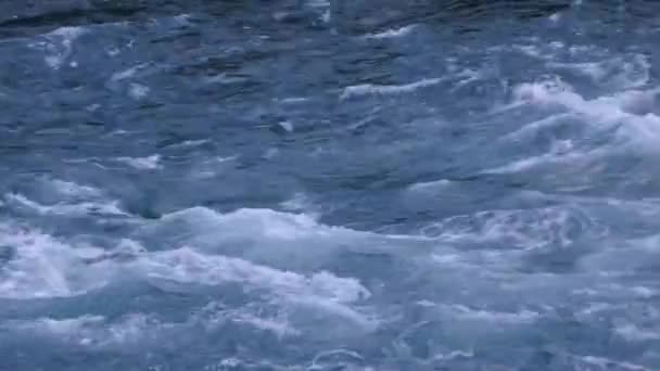 Strong Current River Zoomed — Video Stock