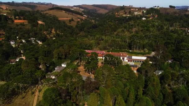 Aerial Video Hotel Mountains Campos Jordo Brazil — Vídeo de stock