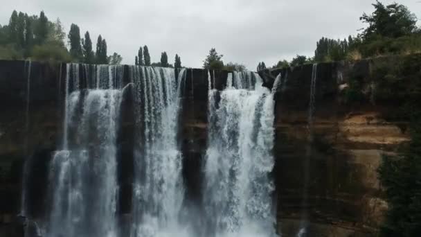 Aerial Static Shot Waterfall — Stock video