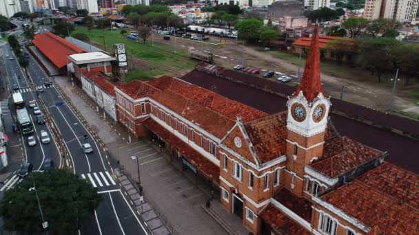 Верхній Вигляд Старої Залізничної Станції Інкапінас Бразилія — стокове відео