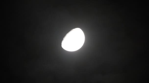 Luna Con Nubes Cielo Nocturno — Vídeos de Stock