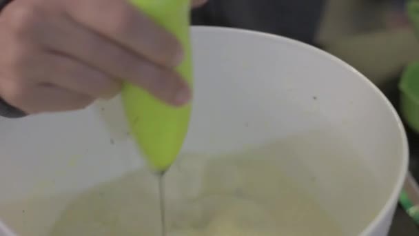 Young Woman Stirring Ingredients Sauce — Wideo stockowe