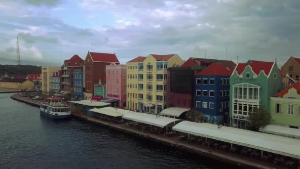 Yall View Displaying Unisco Heritage Handel Kade Island Curacao — Stock Video