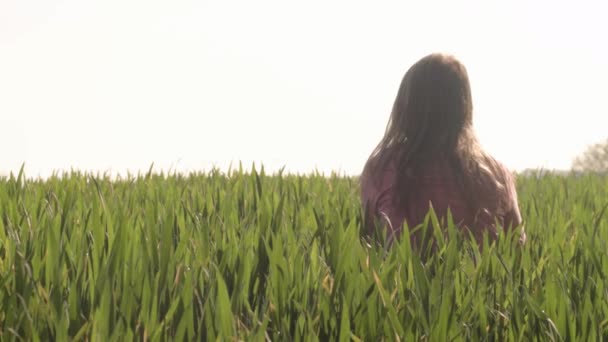 Carefree Woman Enjoying View Countryside — Video
