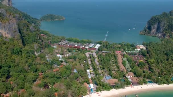 Aerial View East West Railay Beach Nang Krabi Thailand — Stock videók