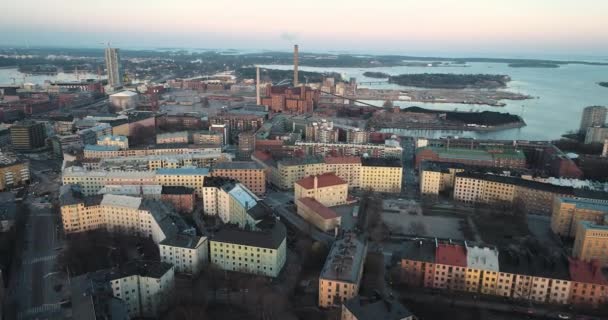 Aerial Shot Helsinki Shot Moves Forward Diagonal Angle — Stockvideo