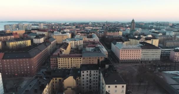 Aerial Shot Helsinki Shot Moves Forward Increases Height Reveal More — Stockvideo