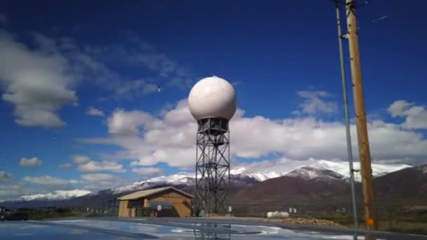 Hyper Lapse Driving Away Radar Tower Middle Country — 图库视频影像