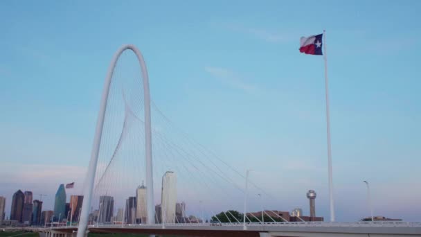Time Lapse Margaret Hunt Hill Bridge Dallas — ストック動画