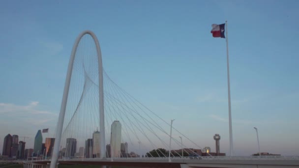 Alternate Time Lapse Margaret Hunt Hill Bridge Dallas Can Either — 图库视频影像