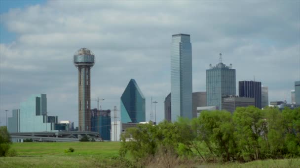 Static Shot Dallas Skyline Wider Shot Skyline — Stockvideo