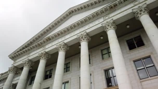 Hyper Lapse Passing Moving Forward Fro Utah State Capital Clouds — Video