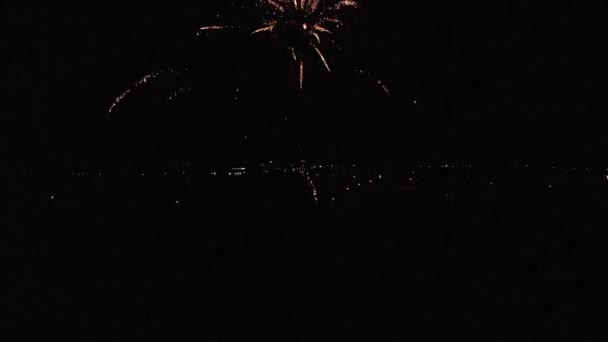 Aerial Shot Fireworks Night — Stockvideo