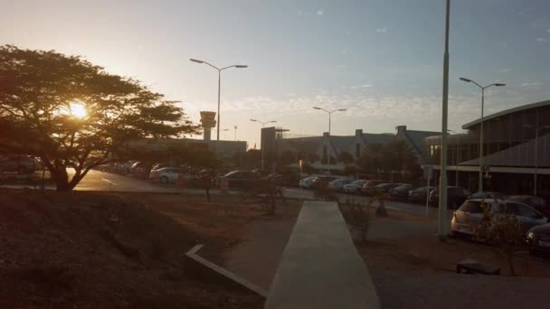 Panning Left Right Revealing Departure Hall Curacao International Airport — Stock video