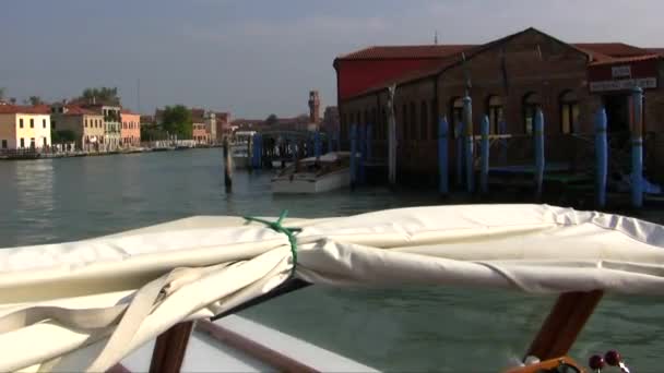 Barco Navega Para Veneza Itália Vista Assento Dos Capitães — Vídeo de Stock