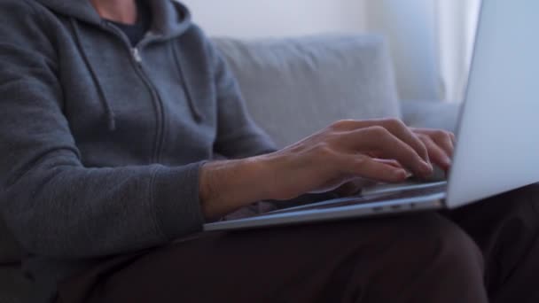 Close Hands Typing Computer While Working Home — Video