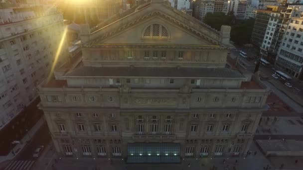 Buenos Aires Argentina Aerial View Colon Theater City Landscape Historic — 图库视频影像