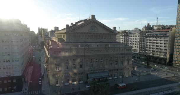 Buenos Aires Argentina Aerial View Colon Theater City Landscape Historic — Stock video