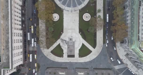 Luchtdrone Scene Van May Square Casa Rosada Camera Gaat Voorwaarts — Stockvideo