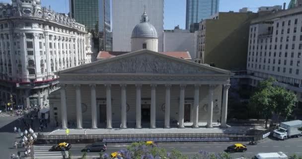 Escena Aérea Catedral Metropolitana Argentina Zoom Frente Catedral — Vídeo de stock