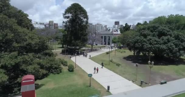Aerial Drone Scene Zoom Recoleta Cemetery Historic Buenos Aires Argentine — 비디오