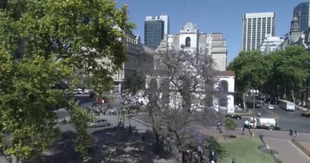 Aerial Scene National Historical Museum Cabildo May Revolution Zoom Out — Stockvideo