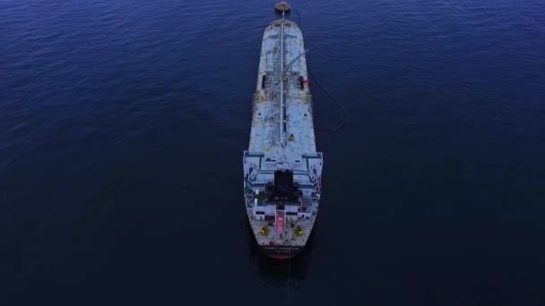 Aerial Scene Ship Trailer Sea Water Launch Aerial Plane Cenital — Vídeos de Stock