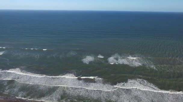 Aerial Scene Drone Beach Camera Moves Forward Beach Buenos Aires — Vídeos de Stock