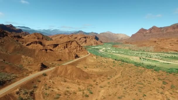 Aerial Scene Drones Camera Forward Edge Mountains Salta Argentina — Stockvideo