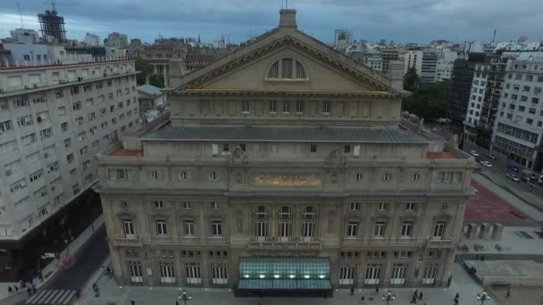 Buenos Aires Argentína Aerial View Colon Theater Városi Táj Történelmi — Stock videók